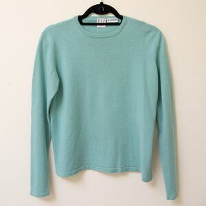 TSE Cashmere & Silk Blend Crew Neck Long-Sleeved Sweater Pale Blue-Green MEDIUM